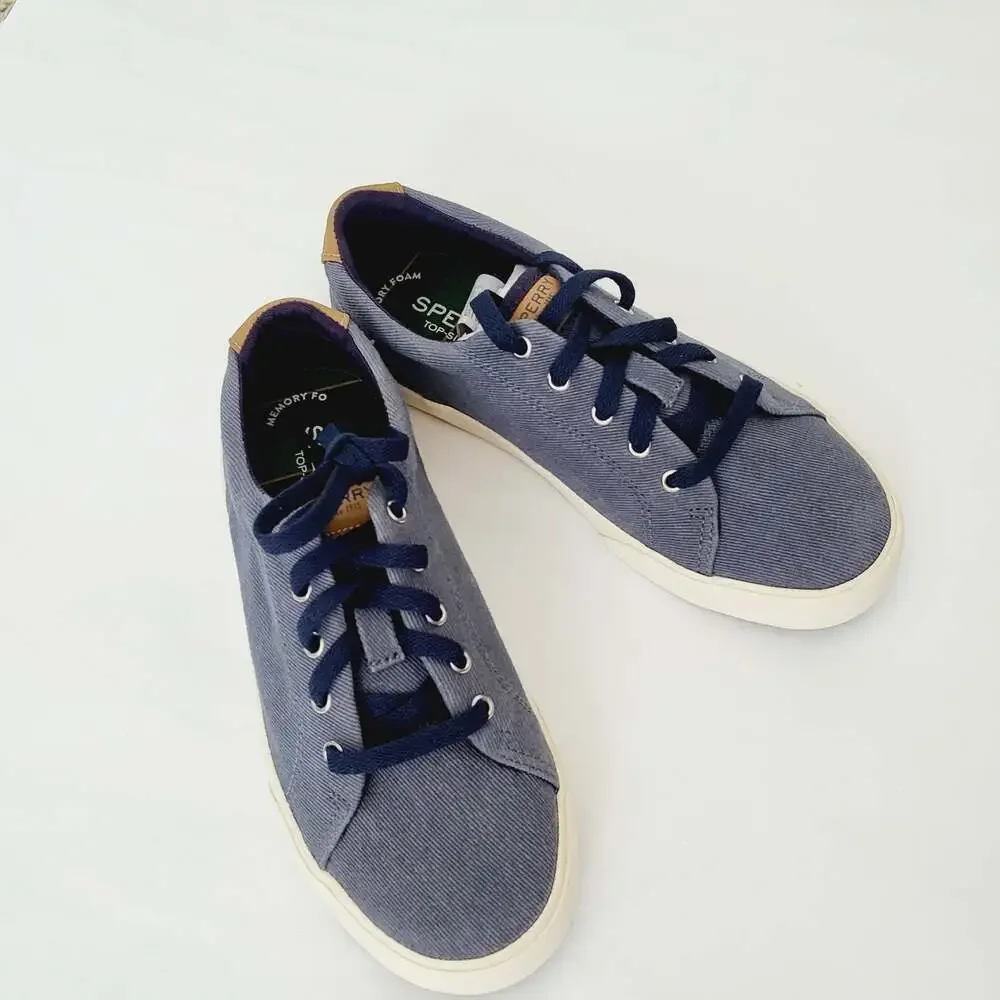 New Sperry striper canvas lace up size 3 youth - Picture 1 of 6
